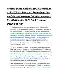 ostal Service Virtual Entry Assessment - MC 474: Professional Exam Questions