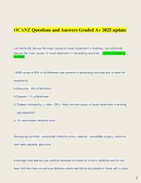 CANZ Questions and Answers Graded A+ 2026 update List and briefly discuss the major causes