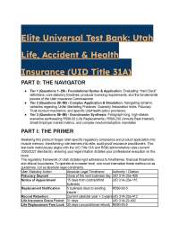 2026/2027 Utah Life, Accident & Health Insurance S-Tier Test Bank (UID Title 31A)