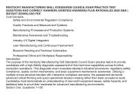 KENTUCKY MANUFACTURING SKILL STANDARDS COUNCIL EXAM PRACTICE TEST QUESTIONS AND CORRECT AN