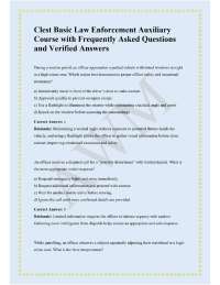 Clest Basic Law Enforcement Auxiliary Course with Frequently Asked Questions and Answer