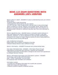 BSNS 115 EXAM QUESTIONS WITH ANSWERS 100% VERIFIED.