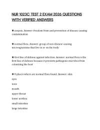 NUR 1023C TEST 2 EXAM 2026 QUESTIONS WITH VERIFIED ANSWERS