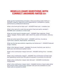 BSNS115 EXAM QUESTIONS WITH CORRECT ANSWERS RATED A+.