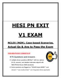 HESI PN Exit V1 Exam (PDF) | 2026 NCLEX NGN Case-Based Scenarios