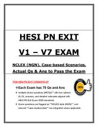 HESI PN Exit V1–V7 Exams (PDF) | 2026 NCLEX NGN Case-Based Scenarios