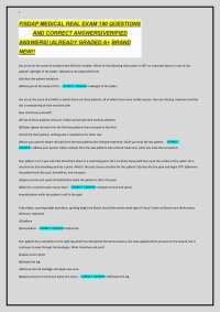 FISDAP MEDICAL REAL EXAM 150 QUESTIONS AND CORRECT ANSWERS[VERIFIED ANSWERS] |ALREADY G