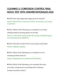CLEANING & CORROSION CONTROL FINAL MOCK TEST WITH ANSWER RATIONALES 2026