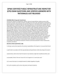 APWA CERTIFIED PUBLIC INFRASTRUCTURE INSPECTOR (CPII) EXAM – QUESTIONS AND VERIFIED ANSWER