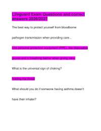 Lifeguard Exam Questions and correct answers 2026/2027