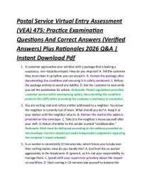 Postal Service Virtual Entry Assessment (VEA) 475: Practice Examination Questions