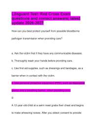Lifeguard Test: Red Cross Exam questions and correct answers| latest update 2026-2027