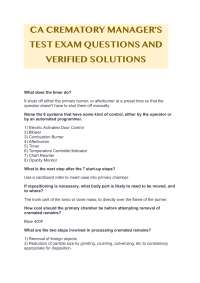 CA CREMATORY MANAGER'S TEST EXAM QUESTIONS AND VERIFIED SOLUTIONS
