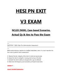 HESI PN Exit V3 Exam (PDF) | 2026 NCLEX NGN Case-Based Scenarios
