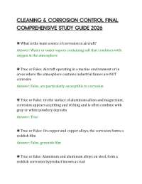 CLEANING & CORROSION CONTROL FINAL COMPREHENSIVE STUDY GUIDE 2026