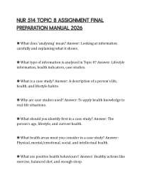 NUR 514 TOPIC 8 ASSIGNMENT FINAL PREPARATION MANUAL 2026