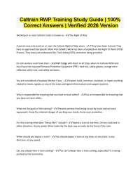 Caltrain RWP Training Study Guide | 100% Correct Verified 2026 Version
