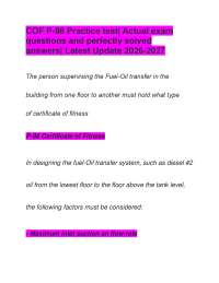 COF P-98 Practice test| Actual exam questions and perfectly solved answers| Latest Update