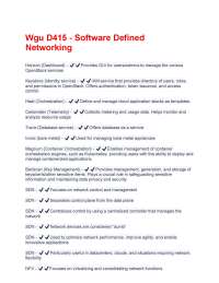 Wgu D415 - Software Defined Networking Questions With 100% Correct Answers.