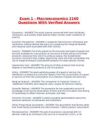 Exam 1 - Macroeconomics 2160 Questions With Verified Answers.