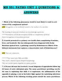 MN 551 Pathophysiology Unit 2 Questions & Answers (PDF) | 2026 Exam Prep