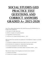 : Social Studies GED Practice Test Questions and Correct Answers (Graded A+ 2025–2026)