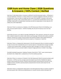 CISR Auto & Home Class Questions & Answers | 100% Correct Verified 2026