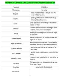 GCU Bio-201 Exam 1 Test Questions and Answers Graded A+