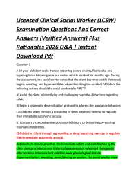 Licensed Clinical Social Worker (LCSW) Examination Questions And Correct Answers