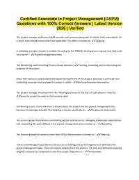 CAPM Questions & Answers | 100% Correct Verified 2026