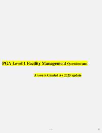 PGA Level 1 Facility Management Questions and Answers Graded A+ 2026 update