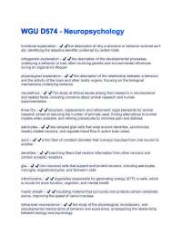 WGU D574 - Neuropsychology Questions With Correct Solutions, Already Passed!!