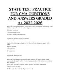 : State Test Practice for CMA Questions and Answers (Graded A+ 2025–2026)