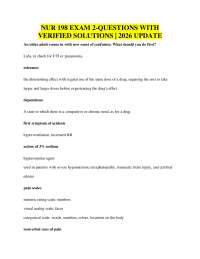NUR 198 EXAM 2-QUESTIONS WITH VERIFIED SOLUTIONS | 2026 UPDATE
