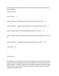 209 Kentucky Fire Sprinkler Inspector Exam 200 Practice Questions with Correct Answers &