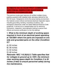 ULTIMATE ICC E2 EXAM PREP COMMERCIAL ELECTRICAL INSPECTOR QUESTIONS & VERIFIED RATIONALE