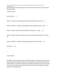 209 Kentucky Fire Sprinkler Inspector Exam 200 Practice Questions with Correct Answers & R