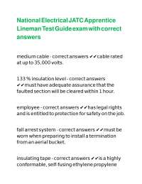 National Electrical JATC Apprentice Lineman Test Guide exam with correct answers