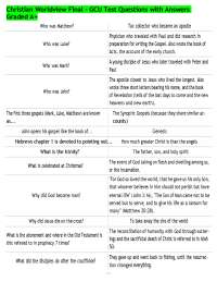 Christian Worldview Final – GCU Test Questions with Answers Graded A+