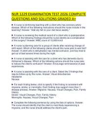 NUR 1229 EXAMINATION TEST 2026 COMPLETE QUESTIONS AND SOLUTIONS GRADED A+