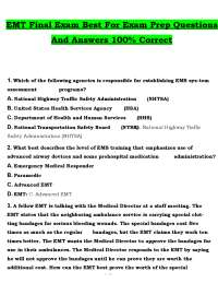 EMT Final Exam Prep Questions & Answers (PDF) | 2026 NREMT Study Guide