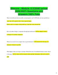 Sitecore - Module 10 EXAM (actual 2026/2027) Questions and Answers 100% Pass What is the