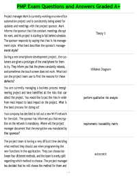 PMP Exam Questions and Answers Graded A+