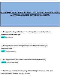 AORN Periop 101 Final Exam Study Guide (PDF) | Practice Questions 2026