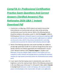 CompTIA A+ Professional Certification Practice Exam Questions And Correct Answers