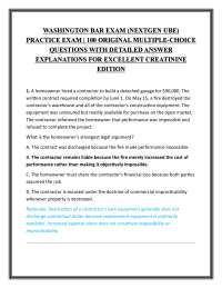 WASHINGTON BAR EXAM (NEXTGEN UBE) PRACTICE EXAM | 100 ORIGINAL MULTIPLE-CHOICE QUESTIONS