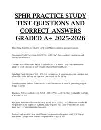 SPHR Practice Study Test Questions and Correct Answers (Graded A+ 2025–2026)