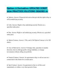 Options & Derivatives UPDATED SCRIPT 2026 PRACTICE SOLUTIONS GRADED A+