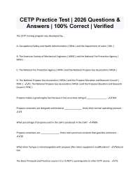 CETP Practice Test Questions & Answers | 100% Correct Verified 2026