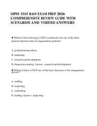 OPSY 5315 RAO EXAM PREP 2026 COMPREHENSIVE REVIEW GUIDE WITH SCENARIOS AND ANSWERS